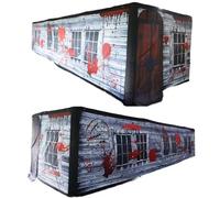 Fun - Labirinto gonfiabile gigante, 11 x 3 m, labirinto spaventoso e gonfiabile, per Halloween, casa infestata (tetto rimovibile e ventilatore)