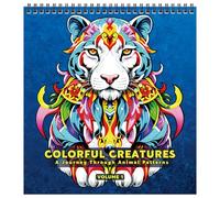FUN LAVIE Libro Da Colorare Per Adulti - 32 Animali Mandala da Colorare, Album da Colorare Antistress Adulti, Rilegato a Spirale per Relax e Creatività, Ottima Idea Regalo per Donne