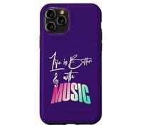 Fun Life is Better with Music Lover Musicicians Note musicali Custodia per iPhone 11 Pro