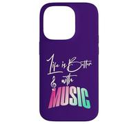 Fun Life is Better with Music Lover Musicicians Note musicali Custodia per iPhone 14 Pro