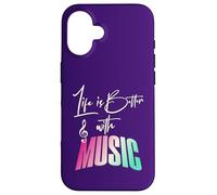 Fun Life is Better with Music Lover Musicicians Note musicali Custodia per iPhone 16