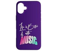 Fun Life is Better with Music Lover Musicicians Note musicali Custodia per iPhone 16 Plus