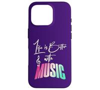 Fun Life is Better with Music Lover Musicicians Note musicali Custodia per iPhone 16 Pro