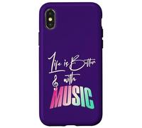 Fun Life is Better with Music Lover Musicicians Note musicali Custodia per iPhone X/XS