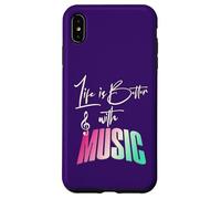 Fun Life is Better with Music Lover Musicicians Note musicali Custodia per iPhone XS Max