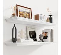 Fun Memories Mensole galleggianti lunghe 91 cm, profondità 24 cm, mensole galleggianti classiche a forma di corona, per parete, mensole rustiche in legno per decorazione da parete, bagno, cucina