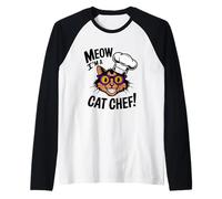 Fun Meow I'm a Cat Chef Cute for Moms Dads, giocosa novità Maglia con Maniche Raglan