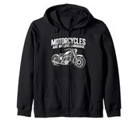 Fun Motorcycles Are My Love Language Design for Men, Women Felpa con Cappuccio