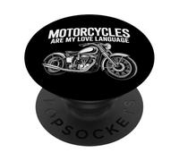 Fun Motorcycles Are My Love Language Design for Men, Women PopSockets PopGrip Adesivo