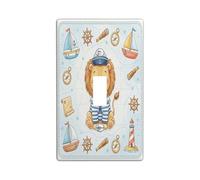 Fun Nautical Lion Navy Decorativo Interruttore Della Luce Copertura Della Parete Piastra 1 Gang Singolo Toggle, Estate Nave Itinerario Animale Piastra Elettrica per Stanza, Cool Coastal Switchcover