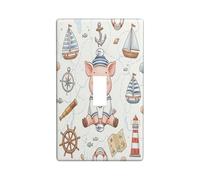 Fun Nautical Pig Navy Decorativo Interruttore Della Luce Copertura Della Parete Piastra 1 Gang Singolo Toggle, Estate Nave Itinerario Animale Piastra Elettrica per Stanza, Cool Coastal Switchcover