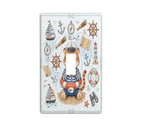 Fun Nautical Tiger Navy Decorativo Interruttore Della Luce Copertura Della Parete Piastra 1 Gang Singolo Toggle, Estate Nave Itinerario Animale Piastra Elettrica per Stanza, Cool Coastal Switchcover