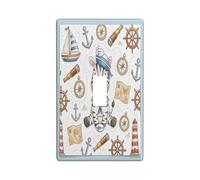 Fun Nautico Zebra Navy Decorativo Interruttore Della Luce Copertura Della Parete Piastra 1 Gang Singolo Toggle, Estate Nave Itinerario Animale Piastra Elettrica per Stanza, Cool Coastal Switchcover