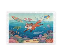 Fun Ocean Fox - Puzzle da 1000 pezzi per adulti con animali marini e costieri estivi, decorazione subacquea per la casa