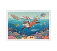 Fun Ocean Fox - Puzzle da 300 pezzi per adulti con animali costieri estivi e marini, decorazione subacquea per la casa