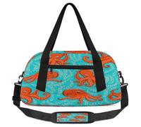 Fun Octopus - Borsone da viaggio per bambini e bambine, leggero, per sport e palestra, ideale per la notte, per il fine settimana, da portare con sé, da portare con sé, da viaggio, Polpo divertente,