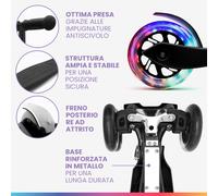 Fun pro ONE Deluxe monopattino bambino, 3-6 anni, ruote a LED, fino a 50 kg, pieghevole, regolabile in altezza
