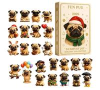 Fun Pug Christmas Countdown Calendar 24 Days Advent Cute Dog Decoration | Pug Christmas Countdown Calendar 2026 | 24 Days Mini Dog Figurine Advent | Festive Countdown Calendar | for Party Favors Stoc