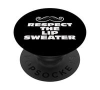 Fun Respect the Lip Sweater Moustache Mustache Joke PopSockets PopGrip Adesivo