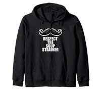 Fun Respect The Soup Strainer Moustache Mustache Joke Felpa con Cappuccio