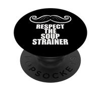 Fun Respect the Soup Strainer Moustache Mustache Joke PopSockets PopGrip Adesivo