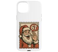 Fun Retro 67 Number Christmas Six Seven Meme Santa Claus Boy Custodia per iPhone 15 Plus