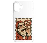 Fun Retro 67 Number Christmas Six Seven Meme Santa Claus Boy Custodia per iPhone 16 Plus