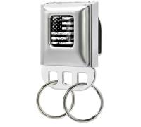 Fun Seatbelt Buckle Keyholders American Flag Black White