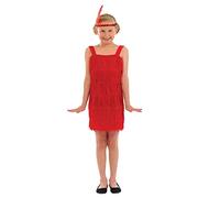Fun Shack Abito Charleston Rosso Bambina - Costume Anni '20 per Ragazze, Vestito Carnevale per Halloween, Compleanni e Party, M
