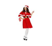 Fun Shack Costume Babbo Natale Donna, Costume Natalizio Halloween | Abito Rosso, Mantello, Cintura con Fibbia & Cappello, Stile Natalizio, Perfetto per Halloween, Ideale per Travestirsi