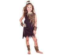 Fun Shack Costume Cavernicola Bambina - Vestito Preistoria Primitivo per Carnevale, Famiglia a Tema e Cartoni Animati, L
