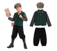 Fun Shack Costume Contadino Bambino, Costume Rustico Halloween Bambino | Gilè Verde, Camicia, Pantaloni & Cappello, Stile Rustico di Campagna, Perfetto per Halloween, Ideale per il Gioco di Ruolo