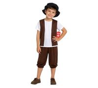 Fun Shack Costume Contadino Bambino, Costume Rustico Halloween Bambino | Pantaloni Marroni, Gilet & Cappello, Stile Rustico di Campagna, Perfetto per Halloween, Ideale per il Gioco di Ruolo