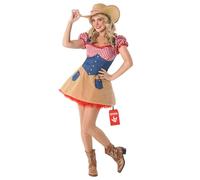 Fun Shack Costume Cowgirl Adulti - Vestito Carnevale Donna per Halloween, Compleanni e Party, Abito Western Tematico., L