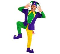 Fun Shack Costume Giullare Uomo, Costume Medievale Halloween Uomo, L | Top Verde, Pantaloni, Cappello a Punte & Copriscarpe, Stile Medievale, Perfetto per Halloween, Ideale per Travestirsi