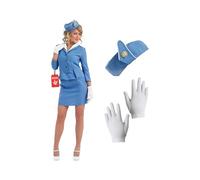 Fun Shack Costume Hostess Donna - Vestito Hostess di Volo per Carnevale, Abito Elegante per Halloween, Compleanni e Party, L