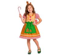 Fun Shack Costume Pan di Zenzero Bambina, Natalizio Halloween Bambina, M | Abito & Fascia da Panpepato, Look Dolcetto Natalizio, Perfetto per Halloween, Ideale per il Gioco di Ruolo