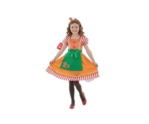 Fun Shack Costume Pan Di Zenzero Bambina - Vestito Omino Natale per Bambina, Abito Festivo per Compleanni e Party, L