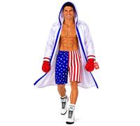 Fun Shack Costume Pugile Uomo - Abbigliamento Boxe con Accappatoio, Costume Film per Carnevale, Halloween e Party., M