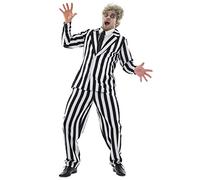 Fun Shack Costume Righe Bianco e Nero Uomo - Abito Halloween Horror per Feste, Compleanni e Party, L