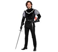 Fun Shack Costume Sceriffo Medievale Uomo, Costume Halloween Uomo | Tunica Nera con Cintura & Guanti Lunghi, Stile Medievale, Perfetto per Halloween, Ideale per Travestirsi