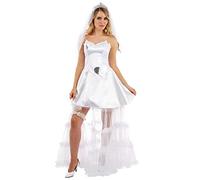 Fun Shack Costume Sposa Bianco - Vestito da Sposa per Carnevale e Halloween Donna, Abito Elegante per Feste e Eventi Speciali, S
