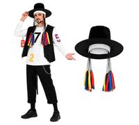 Fun Shack Costume Star del Pop Anni 80 Uomo, Halloween Uomo | Camicia Bianca, Gilet Nero & Cappello con Parrucca, Numeri Stampati, Perfetto per Halloween, Ideale per Travestirsi