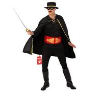 Fun Shack Costume Uomo, Costume Halloween Con Mantello, Cappello e Maschera da Zorro, Vestito Carnevale Adulti L