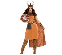 Fun Shack Costume Vichingo Donna - Vestito Vichinga per Carnevale, Abito Storico per Halloween, Compleanni e Party, S