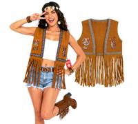 Fun Shack Gilet Hippie Donna, Costume Anni 70 Halloween Donna, XXL