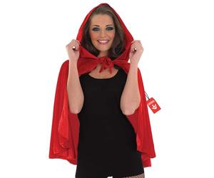 Fun Shack Mantella Cappuccetto Rosso Donna - Costume Carnevale con Cappuccio per Halloween, Compleanni e Party., Taglia Unica
