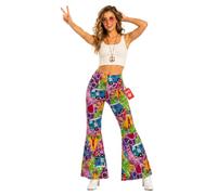Fun Shack Pantaloni Hippie Donna, Costume Anni 70 Halloween Donna, M