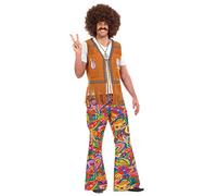 Fun Shack Pantaloni Hippie Uomo Anni 70 - Pantaloni Zampa di Elefante per Feste, Carnevale e Party Vintage, L