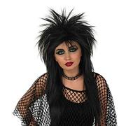 Fun Shack Parrucca Glam Rock Nera Anni 80, Accessorio Costume Taglia Unica
